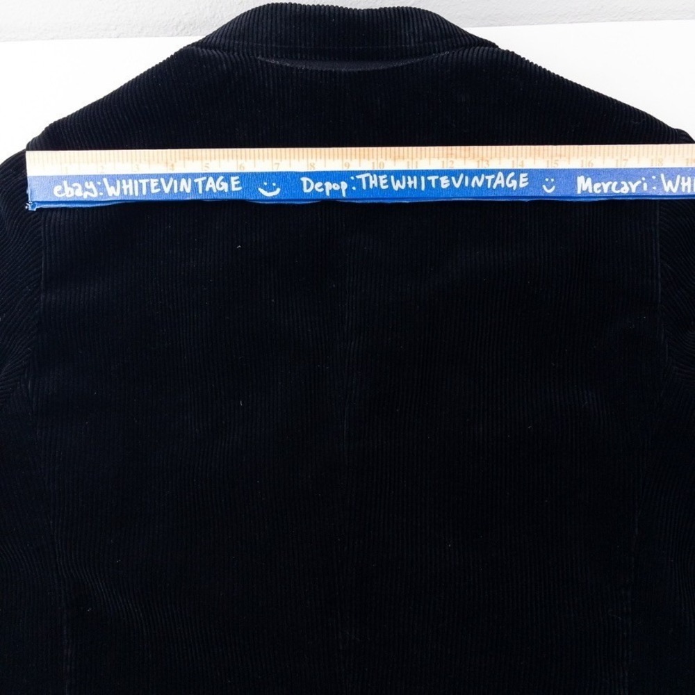 Eddie Bauer Corduroy Blazer Men 42 Black Leather Shank Button Vintage Sport Coat - Picture 6 of 10